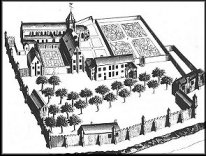 Abtei um 1674, Kupferstich aus dem Monasticon Gallicanum
