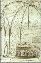 Sogenanntes Grab Abaelards in Saint-Marcel, Stich des Musée des monuments francais, pl. 42, p. 226