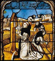 Der heilige Bernhard von Clairvaux, Glasgemälde, um 1525, Hohe Domkirche Köln